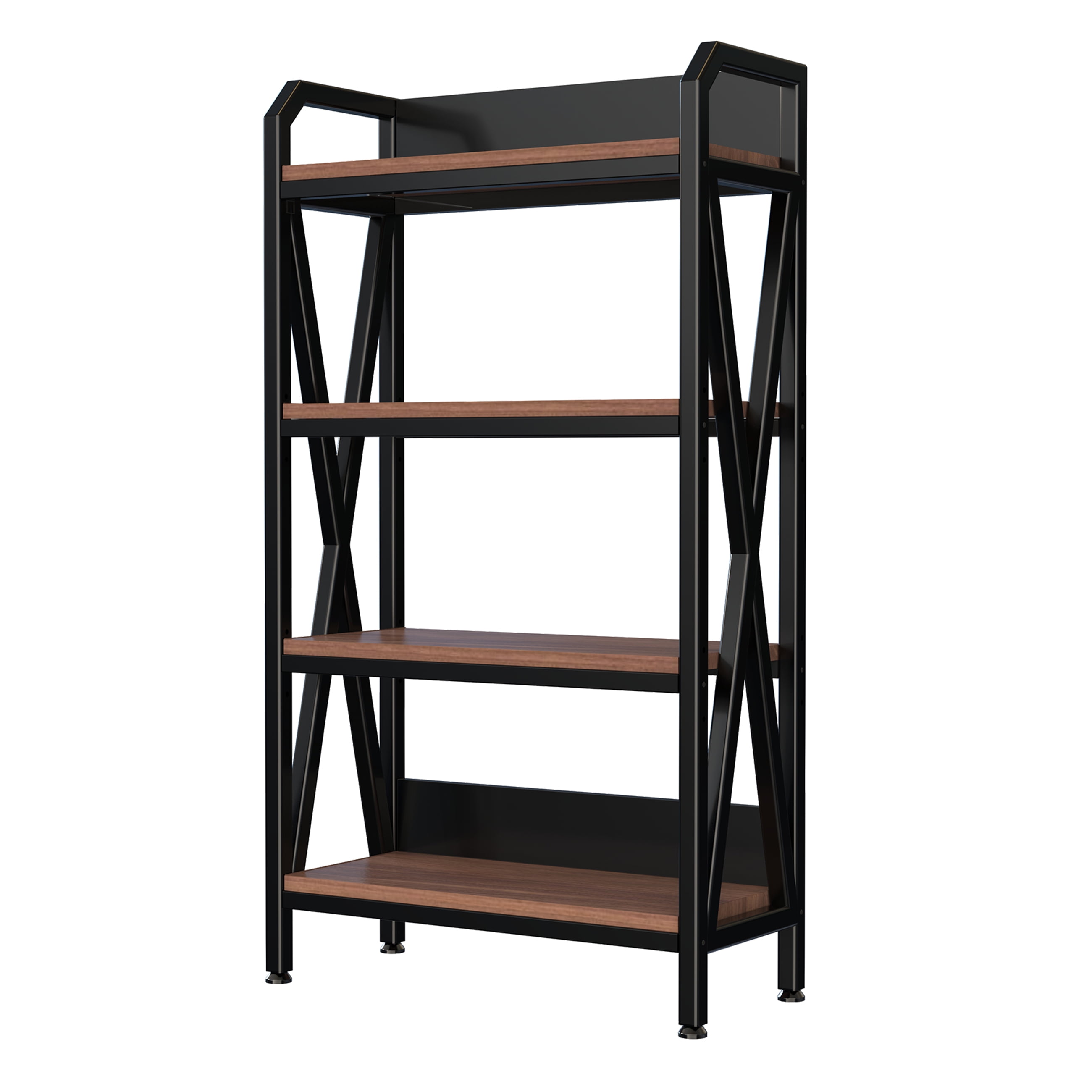 55'' Bakers Rack 4-Level Storage Shelves Metal and Wooden Kitchen ...