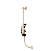QLFYUU 55 inch Cat Climbing Toy Rope with Small Wood Shelf Wall Mounted for Indoor Cats Beige