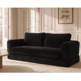 thumbnail image 1 of 55" Convertible Futon Sofa Bed,Folding Boneless Couch with Sleeper Sofa,Fold Out Floor Sofa with Deep Seat,Cloud Corduroy Foldable Mattress Couch for Living Room,Black, 1 of 8