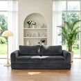 thumbnail image 1 of 55" Convertible Futon Sofa Bed,Folding Boneless Couch with Sleeper Sofa,Fold Out Floor Sofa with Deep Seat,Cloud Corduroy Foldable Mattress Couch for Living Room,Dark Gray, 1 of 8