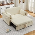 thumbnail image 1 of 55" Convertible Loveseat Sleeper Sofa with Pull Out Bed, Modern Futon Sofa Bed with Adjustable Backrest,Built-in Charging Stations and Side Storage Pockets for Living Room, Apartment, Office, 1 of 7