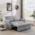 thumbnail image 1 of 55" Convertible Sofa Bed, Adjustable Sleeper Sofa with Pull Out Bed,Adjustable Backrest Loveseat Sofa with 2 Pillows and Rivets Armrest,Lounge Sofa for Living Room Bedroom Office, 1 of 7