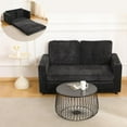 thumbnail image 1 of 55" Convertible Sofa Bed, Pull Out Loveseat Sleeper Sofa, 2 in 1 Folding Couch Bed with Side Pocket and Cups Perfect for Small Spaces, Living Room, Apartment or Office (Black), 1 of 8