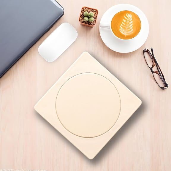 55 Degree Thermostatic Cup Warmer Pad Gravity Activated Coffee Heating Coaster Electric Mug Warmer Mat for Desk Hot Water Tea Drinks Home Office Use 10.7cm Compact