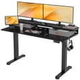 thumbnail image 1 of 55" Electric Height Adjustable Standing Desk with Monitor Stand, 2 Storage Drawers and Memory Presets,Black, 1 of 1