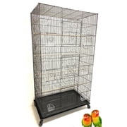 55 Extra Large Tight 3/8-inch Bar Spacing Multiple Flight Bird Breeding Breeder Cage with Removable Rolling Stand For Aviary Budgie Canary Finch