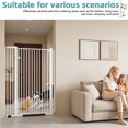 thumbnail image 1 of 55" Extra Tall Pet Gate for Cat/Dog, 32.68"-38.19" Wide, 1.18" Ultra Narrow Spacing Dog Gate, No Drilling Pressure Mounted Cat Fence Safety Gate for Stairs, Doorways, Hallways-140cm,White,1, 1 of 10