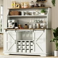 55" Farmhouse Coffee Bar with 3Tier Storage, Kitchen Hutch Storage