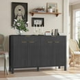 thumbnail image 1 of 55" Fluted Buffet Cabinet, Black Sideboard Buffet Cabinet with Storage &Drawers&Shelves, 1 of 6