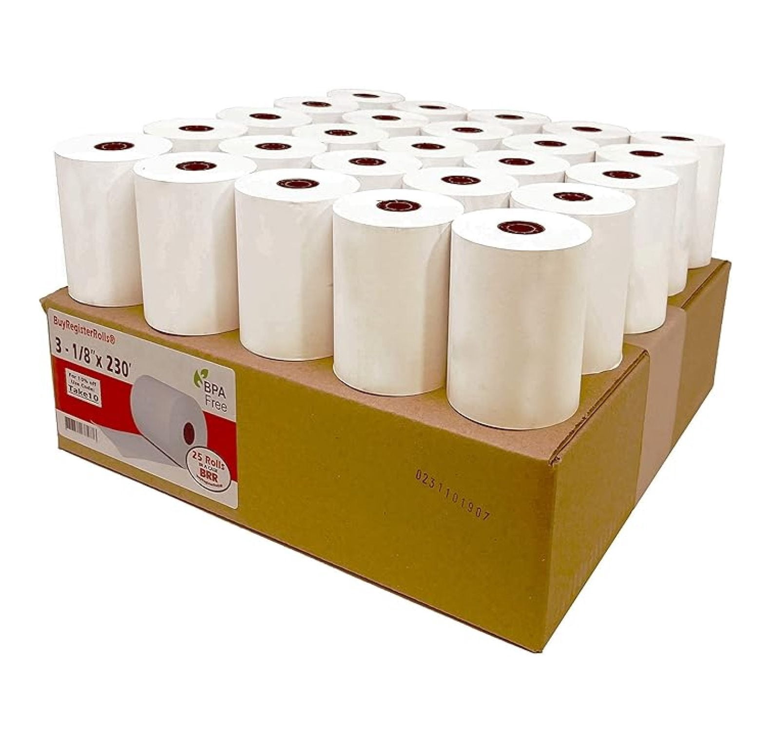 (55 GSM Solid Tube ) DropShip 3 1 8 x 230 thermal paper (25 Rolls - 1 ...