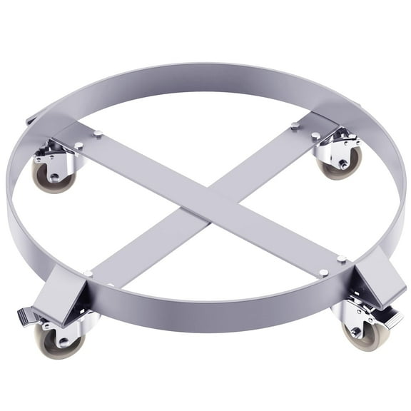 55 Gal Drum Dolly, Heavy-Duty 1000 LBS Capacity, Non-Tipping Barrel Caddy with Steel Frame & 4 Swivel Casters, Ideal for Warehouse Handling (1 Pack)