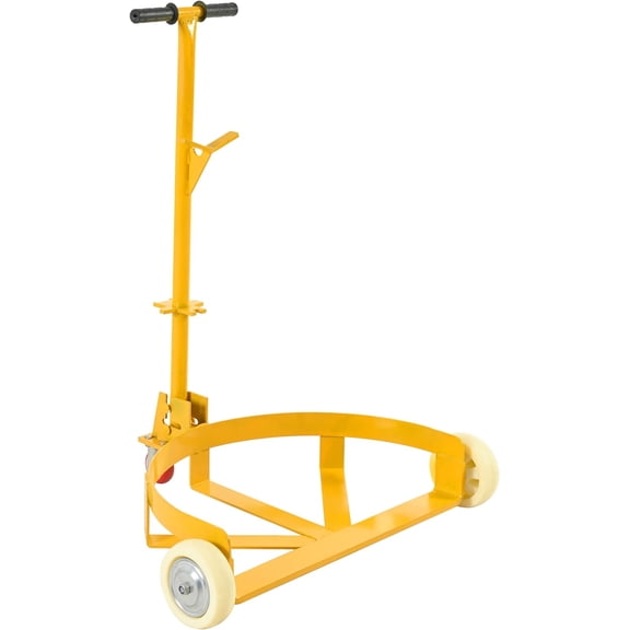 55 Gallon Drum Dolly, 1200 LBS Capacity Heavy Duty Steel Oil Drum Cart Barrel Dolly Oil Drum Roller Cart with 3 Wheels for Workshop Warehouse Garages, Yellow