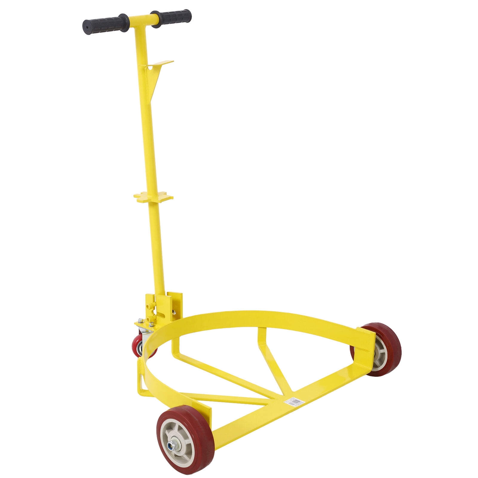 55 Gallon Drum Dolly - 1200 lb Capacity Heavy Duty Barrel Roller Cart with 3 Wheels, Low Profile Steel Drum Mover (Yellow)