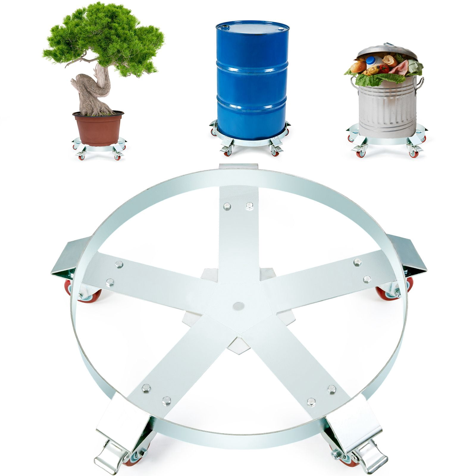 55 Gallon Drum Dolly 1250 lbs Load Capacity Barrel Cart Caddy Non ...