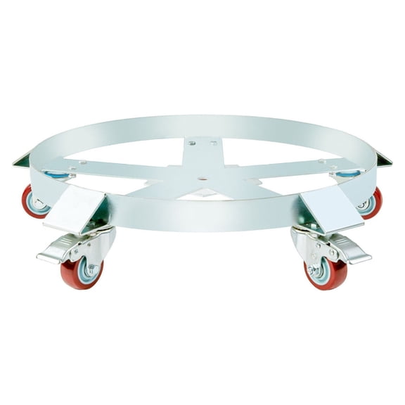 55 Gallon Drum Dolly - 1250lbs Capacity - Heavy Duty Barrel Cart - Steel Frame 5 Swivel Casters - Warehouse Drum Handling
