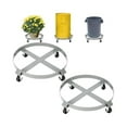 thumbnail image 1 of 55 Gallon Drum Dolly, Barrel and Trash Can Dolly with Cross Braces and 4 Swivel Caster Wheels, Heavy Duty Steel Frame Drum Dolly with Brake, 1000 lbs Load Capacity, for Warehouse Drum Handling, 1 of 7