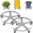 thumbnail image 1 of 55 Gallon Drum Dolly, Barrel and Trash Can Dolly with Cross Braces and 5 Swivel Caster Wheels, Heavy Duty Steel Frame Drum Dolly with Brake, 1250 lbs Load Capacity, for Warehouse Drum Handling, 1 of 6