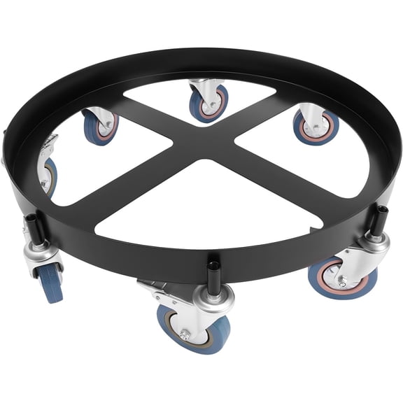 55 Gallon Drum Dolly with 8 Swivel Caster Wheel and Brakes 2000 Pound Heavy Duty Drum Dolly Stand Steel Trash Can Oil Drums Dollies Cart