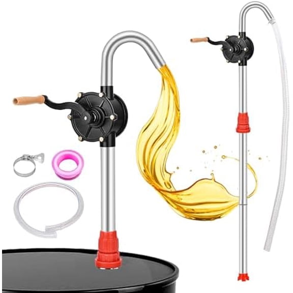 55 Gallon Drum Pump - Heavy Duty Manual Barrel Pump for 15-55 Gallon Drums, Transfers Motor Oil, Heating Oil & Transmission Fluid
