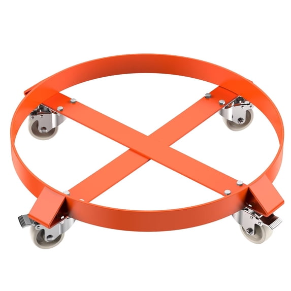 55 Gallon Heavy Duty Drum Dolly, 1000lbs Load Capacity, Barrel Dolly, Trash Can Dolly Non-Tipping Hand, with Steel Frame 4 Swivel Casters Wheel, for Warehouse Drum Handling