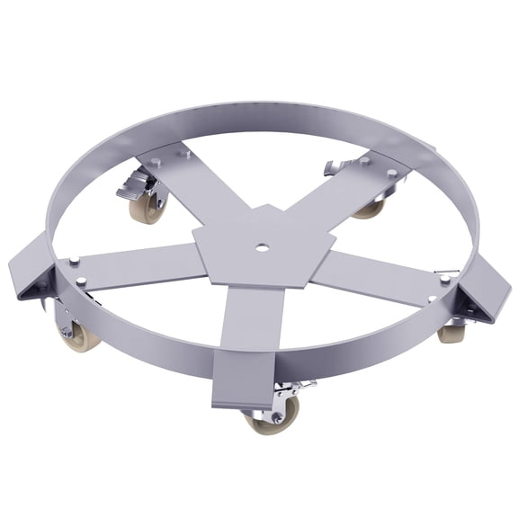 55 Gallon Steel Drum Dolly, Heavy-Duty 1220lbs Capacity Barrel Cart with Steel Frame & 5 Swivel Casters, Ideal for Warehouse Drum Handling (1 PCS)