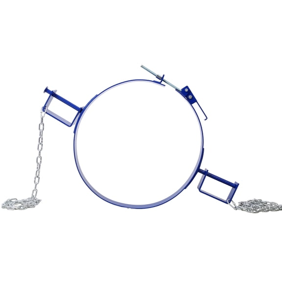 55 Gallon Steel Drum Lifting Ring, Tilting Barrel Carrier Ring, Painted Carbon Steel Drum Lifter, 1200 LBS Load Capacity, Blue Industrial Oil Drum Handling Tool