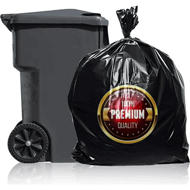  Charmount 55 Gallon Trash Bags,1.5 Mil-37x 56 W/Ties Black  Large Heavy Duty Garbage Bags for Outdoor, Yard Work, Lawn & Leaf Bags 30  Count : Health & Household