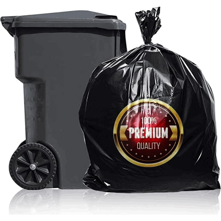 55 Gallon Trash Bags Heavy Duty Outdoor Garbage Bags 50 Count for Waste Lawn and Leaf 1.5 Mil