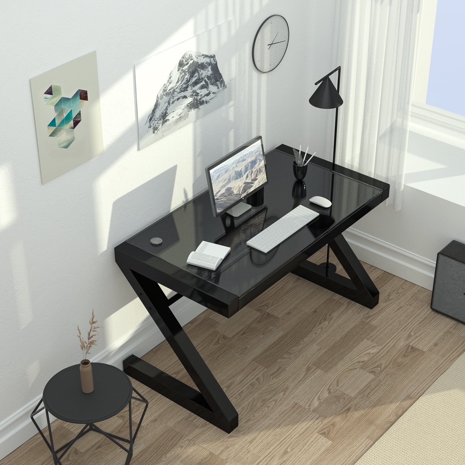 Tempered glass gaming desk deals
