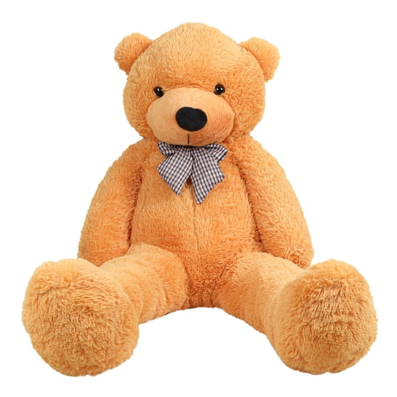 55" Giant Teddy Bear, Lifesize Stuffed Animal with Bow Tie, Extra Large Plush Bear Doll for Birthday, Valentine's Gift