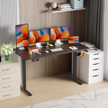 55 In Adjustable Height Standing Desk Computer Desk with Large Space Office Desk
