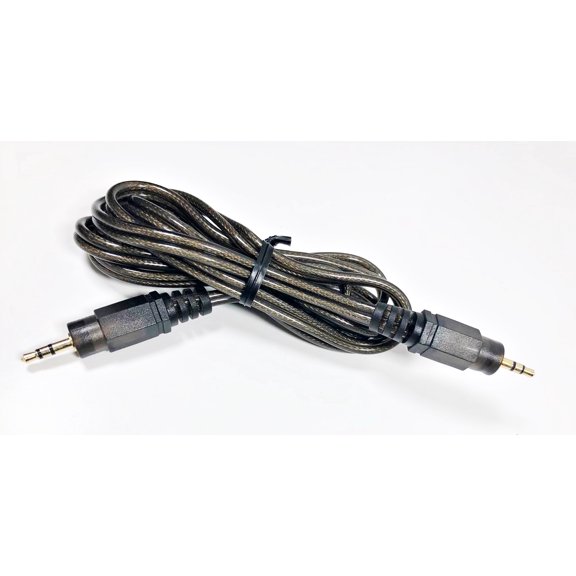 55 In Braided Nylon Transparent PVC Jacket Audio Cable 3.5mm Male to Male