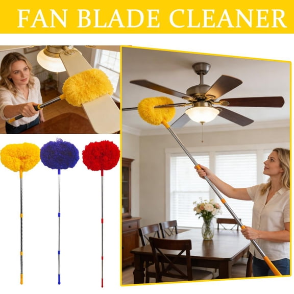 55 Inch-551 Inch Extendable Static Duster, Reusable Microfiber Feather Duster With Long Telescoping Handle, Bendable Head Dusting Brush For Cleaning Ceiling Fans, Blinds,