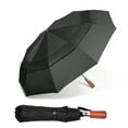 thumbnail image 1 of 55 Inch Automatic Open Golf Umbrella, Oversize Windproof Waterproof Large Double Canopy Vented 10 Ribs Folding Travel Umbrella, UPF 50+ UV Protection Sun Compact Umbrellas for Women Men, 1 of 9