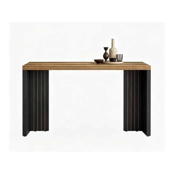 55 Inch Bar Table Counter Height - Faux Marble Pub Table for Kitchen & Dining Room, Modern Minimalist Style Bar Unit for Home Bar & Living Room
