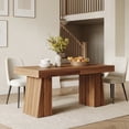 thumbnail image 1 of 55-Inch Brown Mid-Century Modern Dining Table, Rectangular Wood Kitchen Table With Sturdy Legs, Seats 4-6 For Small Space, Dining Room & Home, 1 of 7