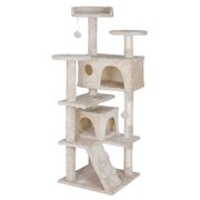55 Inch Cat Tree Tower Kitten Condo House w/ Scratching Post Beige