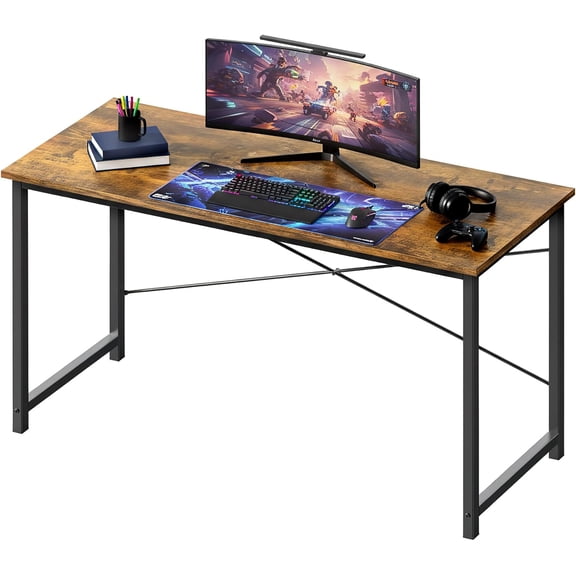55 Inch Computer Office Desk for Small Spaces, Writing Gaming Work Desk Modern Study Table with Storage Bag & Headphone Hook Home Bedroom