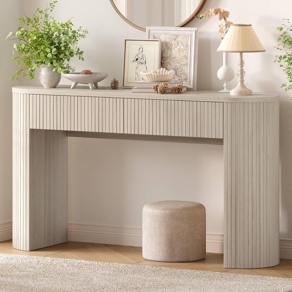 55 Inch Console Table with 2 Drawers, Entryway Tables with Storage ...