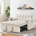 thumbnail image 1 of 55 Inch Convertible Futon Sofa Bed,Modern Loveseat Sleeper Sofa Couch with Pull-Out Sofa Bed for Living Room,Small Space - Beige, 1 of 8