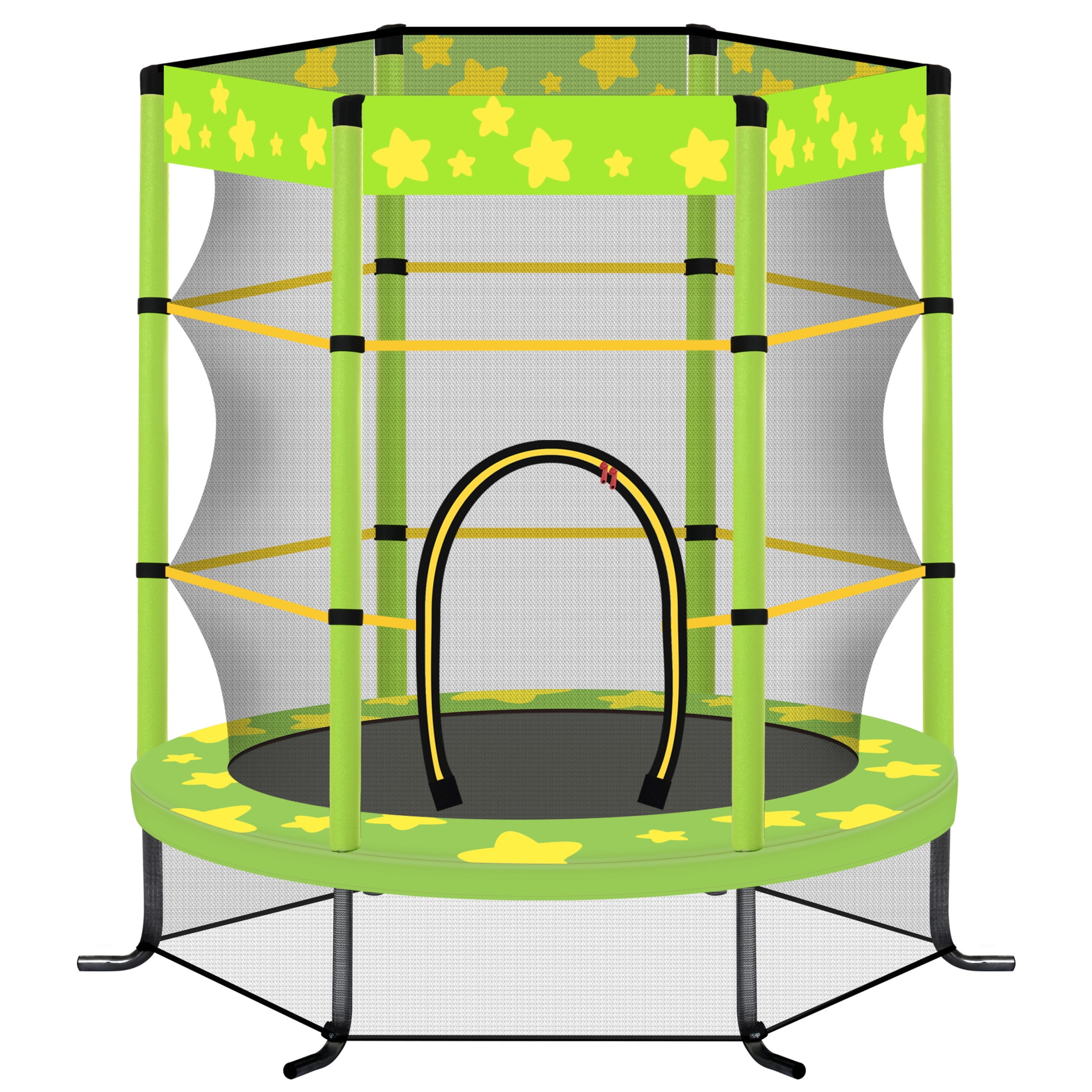 55-Inch Kids Trampoline with Safety Enclosure, Padded Frame & Star