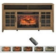 thumbnail image 1 of 55 Inch TV Media Stand with Electric Fireplace Kd Inserts Heater, Reclaimed Barnwood Color, 1 of 1
