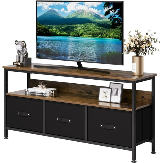 55 Inch TV Stand for Bedroom Small TV Stand Dresser with Drawers and Shelves, Dresser TV Stand, TV & Media Console Table Furniture