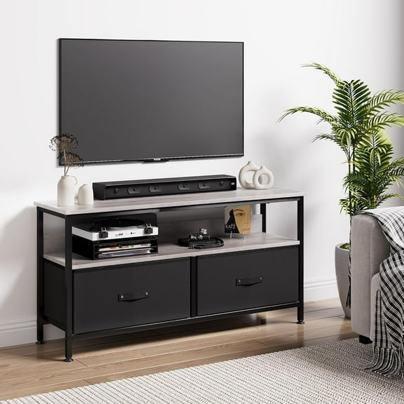 55 Inch TV Stand for Living Room, Media Console Featuring Open Shelf, Television Chest with Storage for Bedroom, Living Room, Entryway