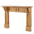thumbnail image 1 of 55 Inch Wall Mount Wood Mantel Shelf, Intricate Molded Design Natural Brown- Saltoro Sherpi, 1 of 5
