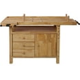 thumbnail image 1 of 55-Inch Wooden Workbench,Workbench with 3 Drawer and Cabinet,Storage Work Bench with Vises,Heavy Duty Workbench for Garage Workshop and Home, 1 of 1