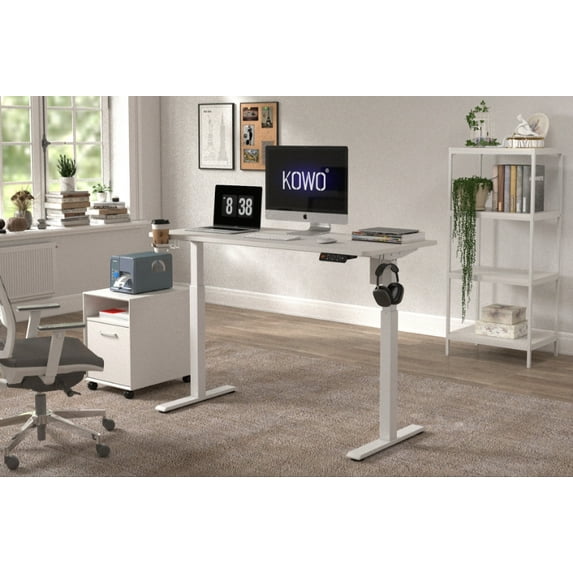 55" K304 Electric Height Adjustable Standing Desk, White
