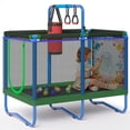 thumbnail image 1 of 55'' Kids Trampoline, SEGMART Indoor Trampoline with Enclosure Net, Outdoor Mini Small Trampoline with Water Drawing Mat, Birthday Gifts for Boys and Girls Age 3+, 220LBS Capacity, 1 of 8
