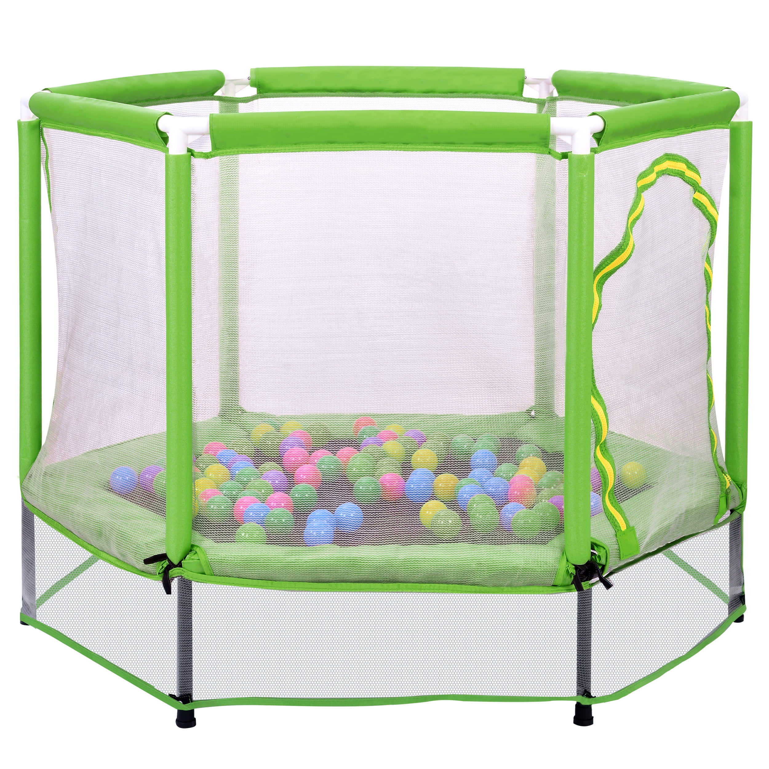 55 in Kids Trampoline for Toddlers, SHINPT Small Trampoline for Kids, 55" Mini Trampoline for Kids with Safety Enclosure Net and Balls, Toddler Trampoline Indoor/Outdoor for Boys and Girls for Gift
