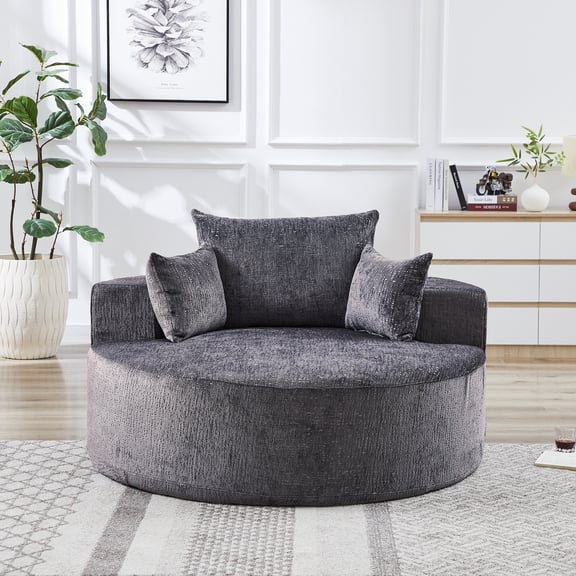 55"L Fluffy Single Sofa Sleeper Chair | No assembly required, plush modern seating perfect for living room, bedroom, or lounge spaces